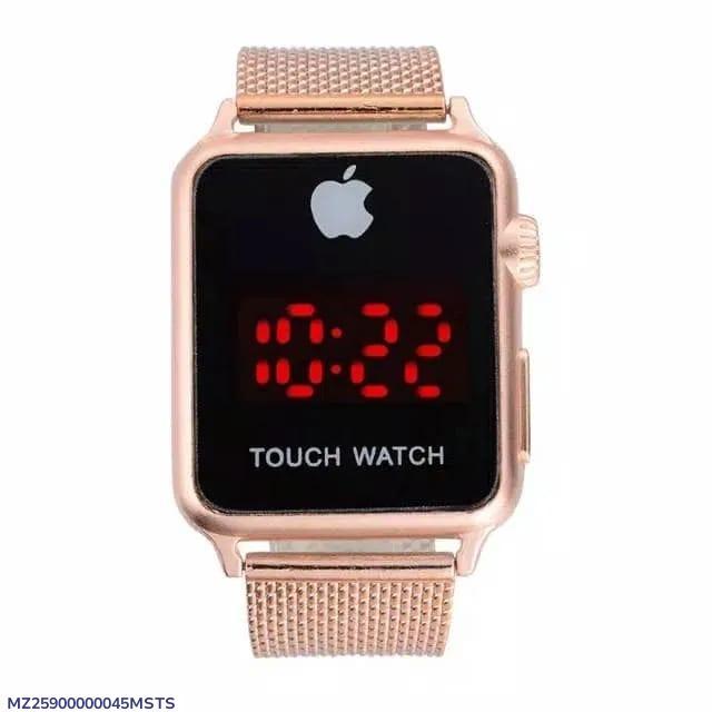 Unisex Digital Display Watch - 1 Pc Stainless Steel, Battery Operated, Water Resistant